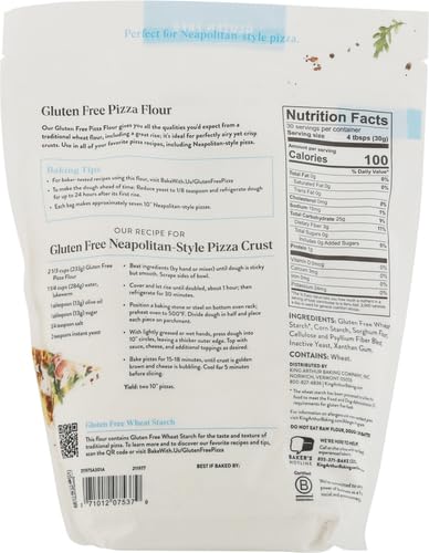 KING ARTHUR GLUTEN FREE PIZZA FLOUR: CRISPY NEAPOLITAN-STYLE CRUST – 32 OZ BOX, PERFECT FOR GF BAKING, CELIAC-FRIENDLY, 00 PIZZA DOUGH MIX