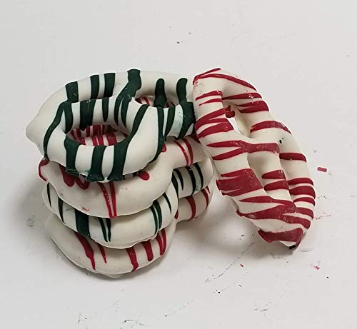 Pretzel Plate Candy Cane Gourmet White Chocolate Covered Pretzels Perfect for Christmas, Holiday, Corporate Gifts.