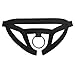 FEESHOW Men's C Strap G String Thongs Underwear with Metal O Rings (Black #2)