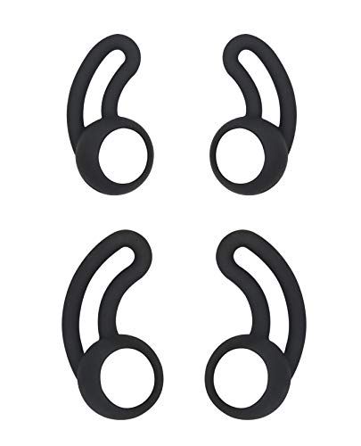 Replacement Wingtips for BeatsX Headphone, Rayker Ultra Soft Silicone Earbud Earhook Wing Tips, 2 Pair S/L Size Wingtips (Black)