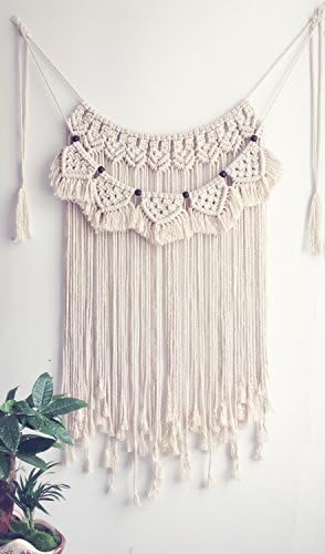 XIULIHUI 100% Handmade Woven Macrame Wall Hanging BOHO Art Craft Home Décor Beige Room Tapestry Party Wedding Backdrop Tapestries