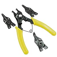 GOSONO Retaining Ring Pliers 4 IN 1 Multifunctional Auto-lock Snap Ring Pliers Internal External Ring Remover Retaining Circli
