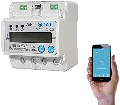 WIFI smart energy meter 5(60) A 110V 230V 50HZ 60HZ Single phase Din rail over and under voltage current protection RS485