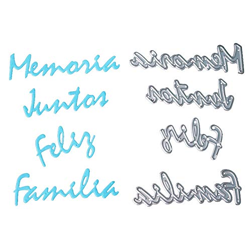 Shinebear Spanish Word Dies Memoies Family Happy Together Die Metal Cutting Dies Craft Dies Stencils for DIY Scrapbooking Decorative - (Color: Word Dies)