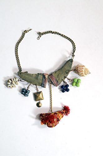 Ethnic Innovatives Copper Choker Necklace for Women (Green)