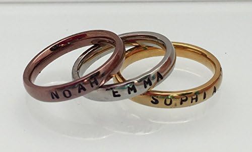 Personalized Stackable Name Ring - Stacking Rings - Mothers Rings - 3mm Width