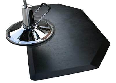 Rhino Mats CCL35SH Comfort Craft Lite Salon Hexagon Mat, 3' Width x 5' Length x 1/2" Thickness, Black