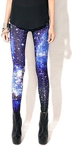 Forliesa Womens Stretchy Comfortable Soft Galaxy Digital Print Leggings Tights
