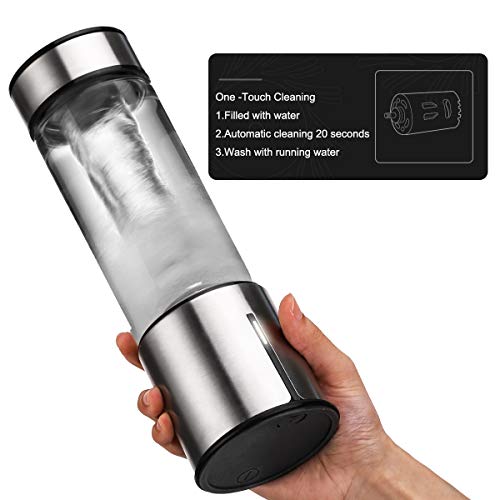Portable Blender, TTLIFE 2 Cup Cover Personal Juicer Blender with 15oz, 5000mAH USB Rechargeable Cordless Smoothie Glass Blender for Travel, Gym, Picnic, Office, Home, Kitchen (FDA, BPA free)