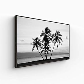 Canvas Wall Art for Living Room, Bedroom Monochrome Plants Framed Canvas Prints for Home Decoration Ready to Hang - 16x24 inches