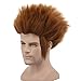 yuehong Short Orange Spiky Wig Anime Cosplay Brown Wig for Men Heat Resistant Synthetic Fibers Soft Durable Breathable Costume Hair