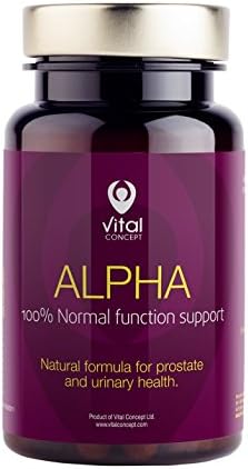 Vital Concept Alpha - Effective Man Prostate Function Support Pills. Pumpkin Seeds, Nettle Leaves, Chamomile Blossom extracts. Helps with Urinary Tract Disorders. 60 Veggie Capsules, 30 Days Supply