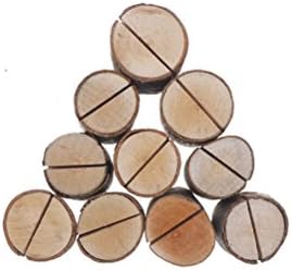 10 Pcs Rustic Wood Table Numbers Holder Wood Place Card Picture Stand Wedding Business Birthday Party Decorations Table Name Card Holder Memo Note Card by Jiabetterniu