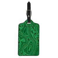 Semtomn Luggage Tag Green Pattern Malachite Abstract Closeup Continuous Detailed Flagstone Gem Suitcase Baggage Label Travel Tag Labels