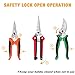 Steel Pruning Shears, Professional Gardening Shears, 3 Pcs Usefull Garden Trimming Scissor Set with Sharp and Durable Blades, Comfortable Handle, Safety Lock, Include a Storage Bagthumb 3