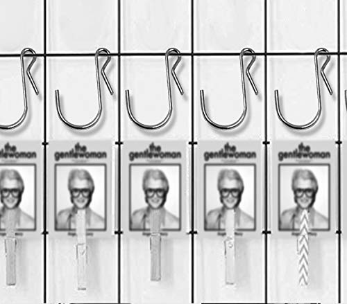 ESFUN 50 Pack Polished Metal Steel Clip Type Small Hanging Hooks Wire S Hooks Connector Hangers with Storage Box, Holds up to 10 lbs