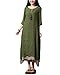 Romacci Women Cotton Linen Maxi Dress Vintage Chinese Style Loose Boho Long Dress