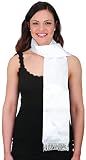 Jacobson Hat Company White Satin Aviator Scarf,One Size