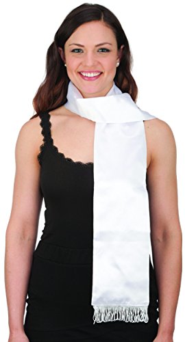 Jacobson Hat Company White Satin Aviator Scarf,One Size