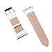 Valkit Compatible Apple Watch Bands 42mm 44mm Genuine Leather Strap Smart Watch Band Bracelet Replacement Wristband with Stainless Steel Adapter Clasp Replacement for Apple iWatch 4 3 2 1, 42MM -White