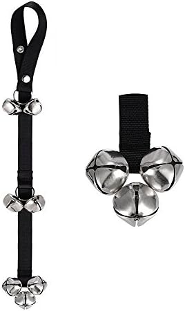 COCOKIKI Adjustable Dog Housetraining Door Bells Doorbell for Potty Training, Tinkle Bells Set for House Training (Black)