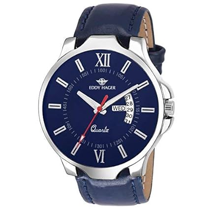Eddy Hager Blue Day and Date Mens Watch EH-106-BL