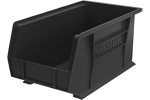 Akro-Mils 30240 Plastic Storage Stacking Hanging Akro Bin, 15-Inch by 8-Inch by 7-Inch, Black, 12-Pack