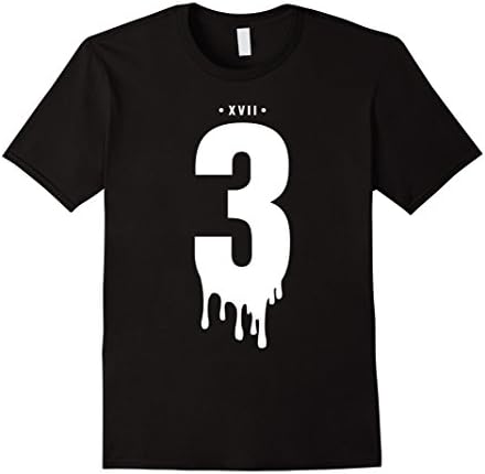 Mens Drippy 3 Graphic T-Shirt - White Number Small Black
