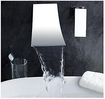 BL Modern retro Contemporary Two Holes Chrome Finish Waterfall Wall-mounted Bathroom Tub Faucet,Bathtub Faucet(Chrome plated solid brass)