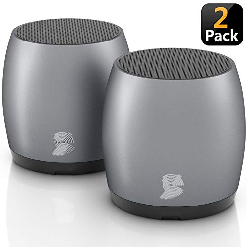 [2 Pack] HeadSound G2 Portable Wireless Bluetooth Speakers, Latest Powerful Dual True Wireless Mini Speaker Set w/Surround HD Sound, Instant Pairing w/Built in Mic, HandsFree Calls for Home, Office