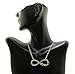 NYFASHION101 R5er Silver-Tone Infinity Charm Celebrity Fan 3mm Link Chain Necklace, 18
