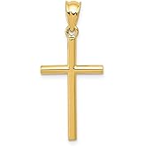 Diamond2Deal 14K Yellow Gold Religious Crucifix Cross Pendant (L- 25 mm W- 14 mm)