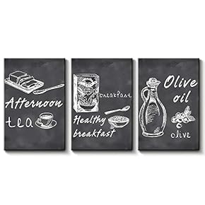 Alluring Craft With a Professional Touch Blackboard Theme Painting Artwork for Home Framed x 3 Panels