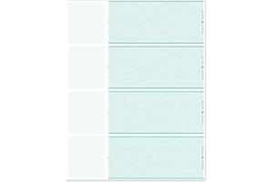EGPCHECKS EGP Blank Check Stock, 4 to a Page, 2000 Checks/500 Sheets, Green, Personal Sized with Left stub