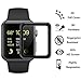 Fotbor for Apple Watch Screen Protector [2 Pack] 38mm Series 3/2 /1, Tempered Glass Screen Protector [Full Coverage] Anti-Scratch Anti-Bubble 3D Curved Edge Compatible for Apple Watch (Black) (38mm)