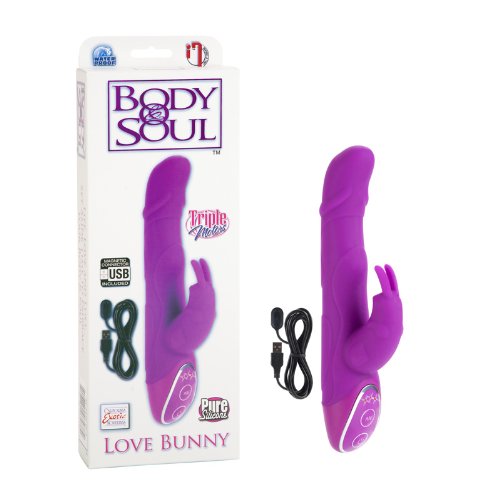 California Exotic Novelties Body & Soul Rechargeable Love Bunny, Pink, 0.43 Pound image
