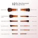 Flend 12 Pieces Premium Makeup Brush Set, Professional Makeup Brushes, Synthetic Kabuki Foundation Cosmetic Brushes with a Delicated Case