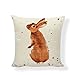 PSDWETS Easter Rabbit Home Decor Pillow Covers Set of 4 Cotton Linen Cute Bunny Throw Pillow Case Cushion Cover 18 X 18