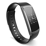 iWOWNfit i6 Pro Fitness Tracker Smart Wristband with Dynamic Heart Rate and Deep/Light Sleep Monitor, Steps Distance Track Calories Counter Activity Touch Screen Bracelet for Android and iOS (Blak)