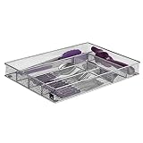 Cutlery Tray by Mindspace, 6 Compartments | Kitchen Utensil Drawer Organizer | Silverware Trays | The Mesh Collection, Silver