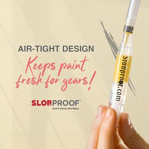 Slobproof Refillable Paint Brush Pens 2 in 1 Pack. Convenient TouchUp with Easy To Use Syringes