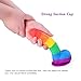 Utimi Silicone Dildo Liquid Realistic Big Dick G-spot Stimulator with Suction Cup,Rainbow Pattern