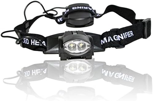 Dual Lens Magnifier Glasses w/ LED Light 5 Lens 1.0x~6.0x Headband Eye Glasses Goggles Visor for Eyelash Extension, Doctor, Aesthetician