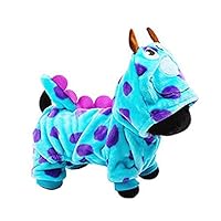 LUCKSTAR Pet Clothes for Winter - Soft & Warm Coral Velvet Puzzle Bobble Dog Costume - Cute Jumpsuit Casual Hoodie Coat Winter Clothing for Dogs & Cats