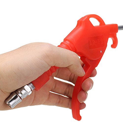 Red Plastic Handle Angled Bent Nozzle Air Duster Blow Gun Cleaner - Thumbnail 2
