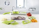 Mandoline Slicer Set, Cuts Fruits & Vegetables, Straight & Julienne, Grates Cheese, with 4 Adjustable Blades, Safety Holder , By Tiabo