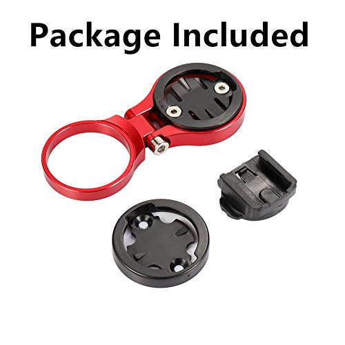 Kbrotech Bike Stem Mount Holder Compatible Garmin Bryton Cateye Computer,Bicycle Stem Computer Extension Holder,Angle Adjustable (red)