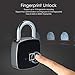 Win-digital Fingerprint Padlock,Waterproof Keyless Padlock, Suitable for Gym,House Door, Suitcase, Backpack,Office, Support USB Charging