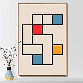 Framed Canvas Wall Art for Living Room, Bedroom Abstract Square Series I Canvas Prints for Home Decoration Ready to Hang - 16x24 inches
