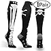 Double Couple Compression Socks for Women Men Flight Travel Nurses (Skull, Large/X-Large (Pack of 2))